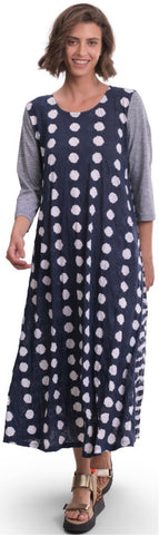 Navy Dot Knit Dress